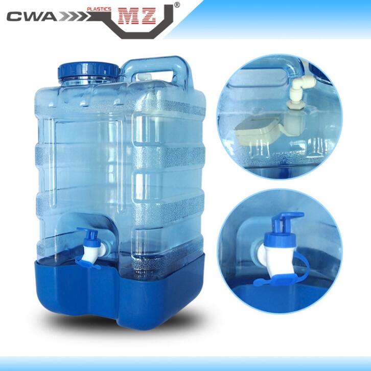 新款大口4加仑PC塑料方桶带浮球配底坐盖子水龙头进口PC全新料