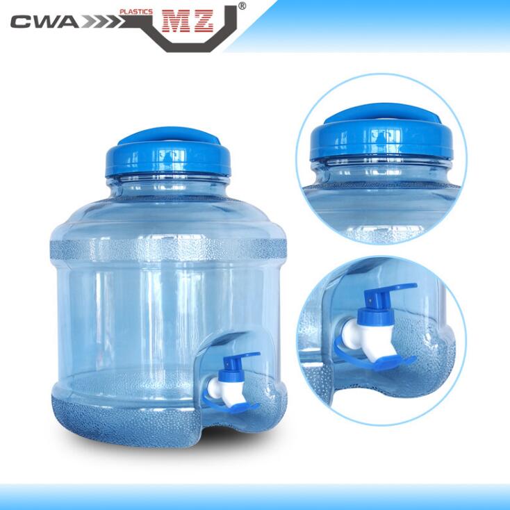 宽口食品级3加仑户外车载PC水桶带水龙头手提盖11.3L茶台饮水桶