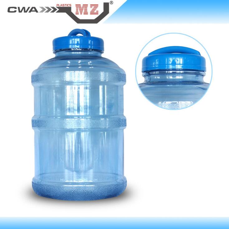 户外大口透明塑料瓶手提PC桶车载储水桶透明发酵桶18.9L广口桶