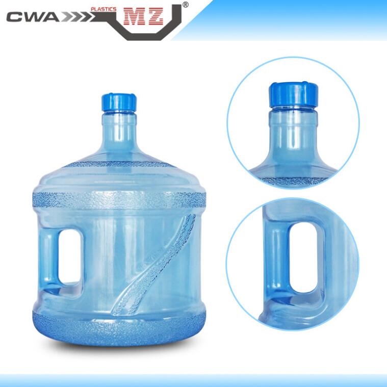 加厚PC食品级手提11.3升螺口透明蓝PC水桶户外车载储水器配螺盖